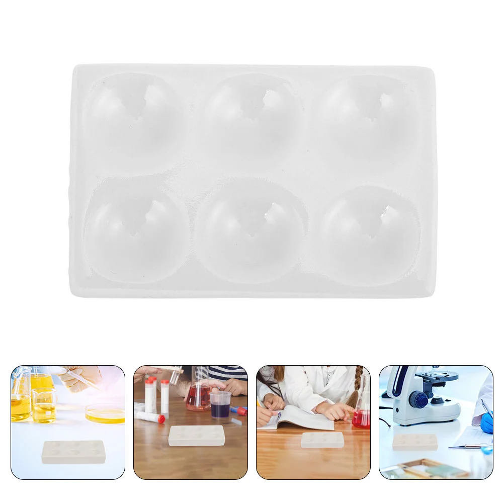 2 Pcs Experiment Board Porcelain Reaction Plate Ceramic Spot for Chemical Testing Laboratory Scientific