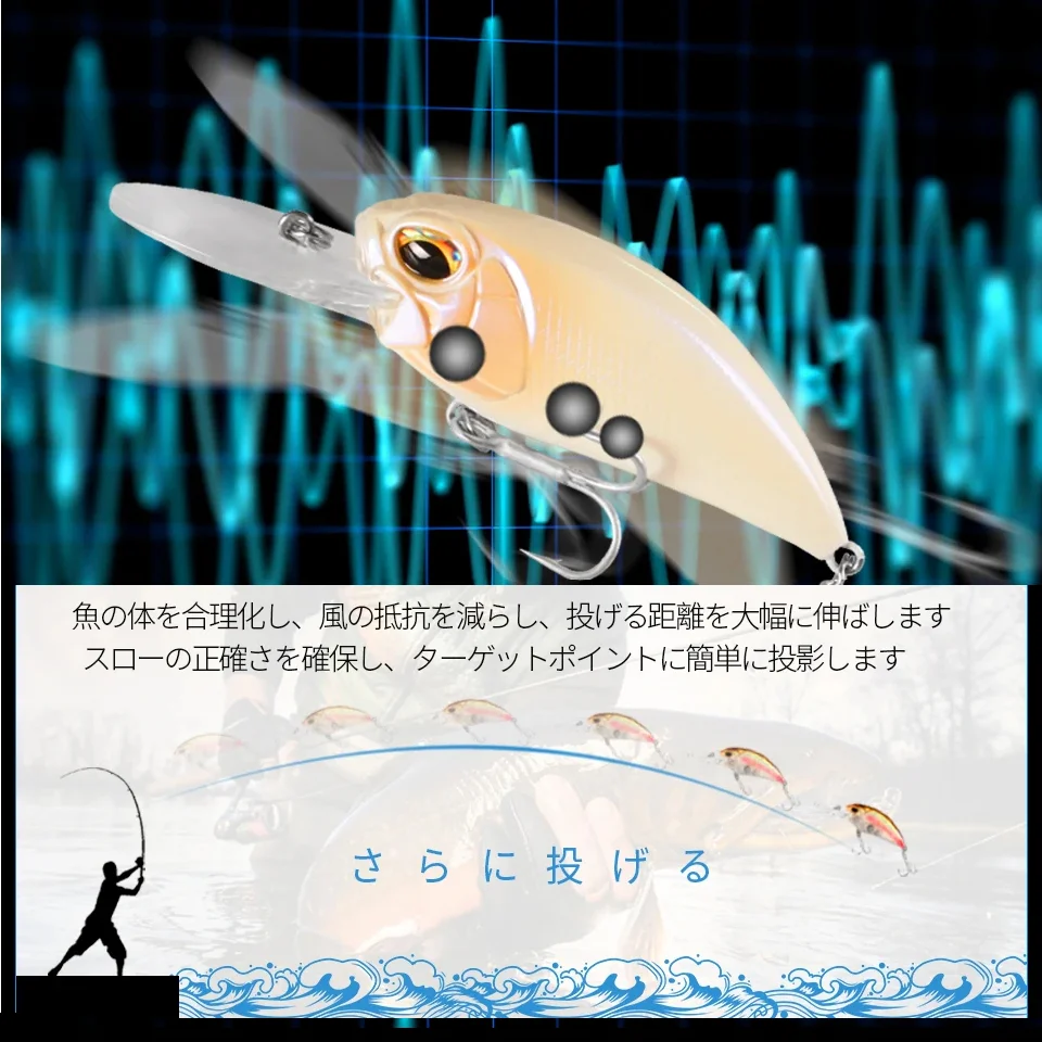 65 مللي متر 15 جرام واقعية كرنك M65 11A كرانكبيتس الغوص 8-11ft العائمة الثنائي حشرجة الموت المتذبذب الصيد الطعم ل بايك كرابي ، باس كبير #3