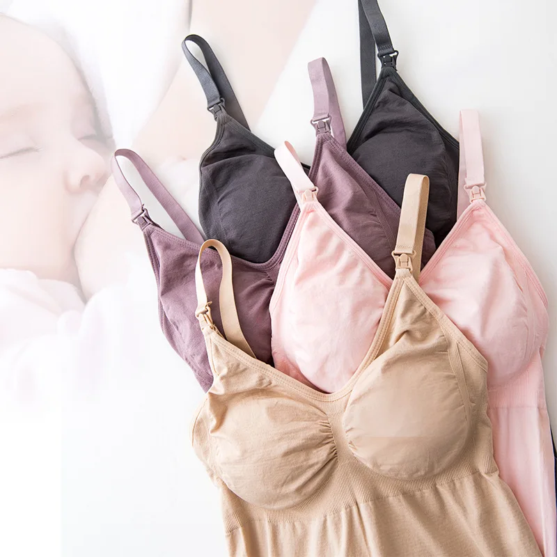 Nursing Bra UnderwearPostpartum Tummy Tuck Body Shaping Suspender Feeding Vest Full Cup Breast Milk Underwear