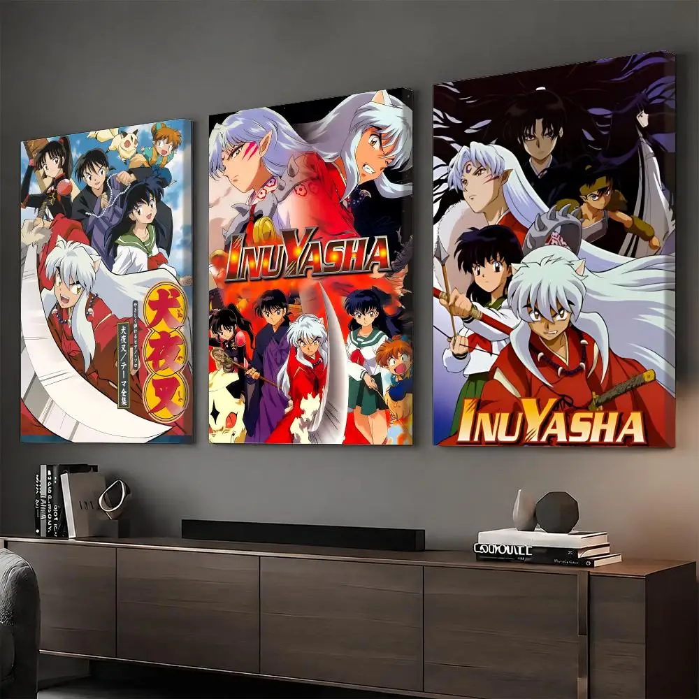 Classic I-Inuyasha Anime Painting Calligraphy HD Canvas Print Poster Wall Art | Optional Frame | Modern Hallway Decor
