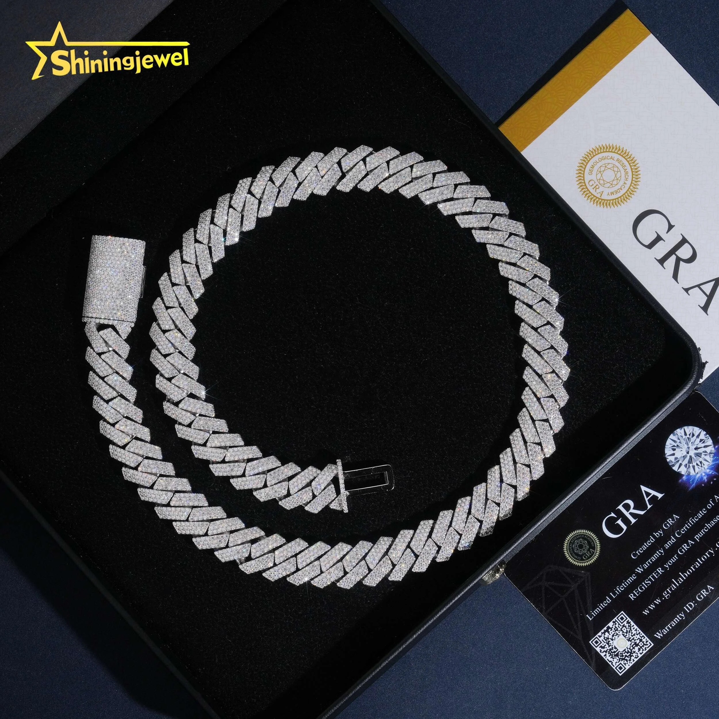 Popular Rapper Fine Jewelry 925 Silver Hip Hop Iced Out 15mm 3 Rows VVS Moissanite Cuban Link Chain...
