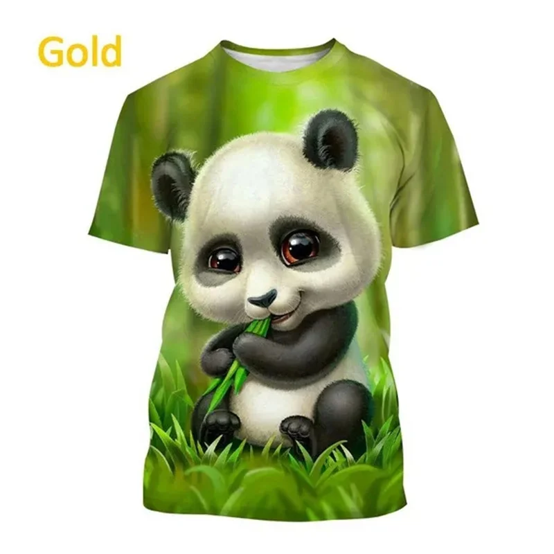 Cute Panda Graphic Kids T Shirts Men 3D Printed Tee Shirt Casual y2k Tops Kawaii Womens Clothing Harajuku Fashion O Neck T-shirt