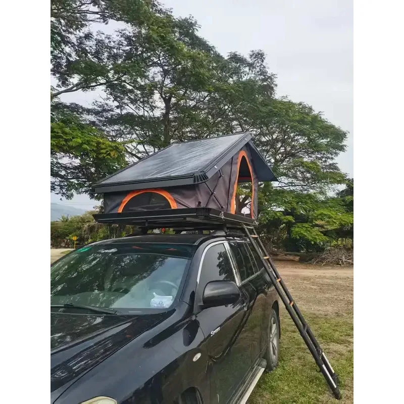 خيمة سيارة منبثقة من الألومنيوم في الهواء الطلق على السطح مقاومة للماء لخيمة سقف 4 فصول سهلة التركيب للتخييم Dachzelt #3