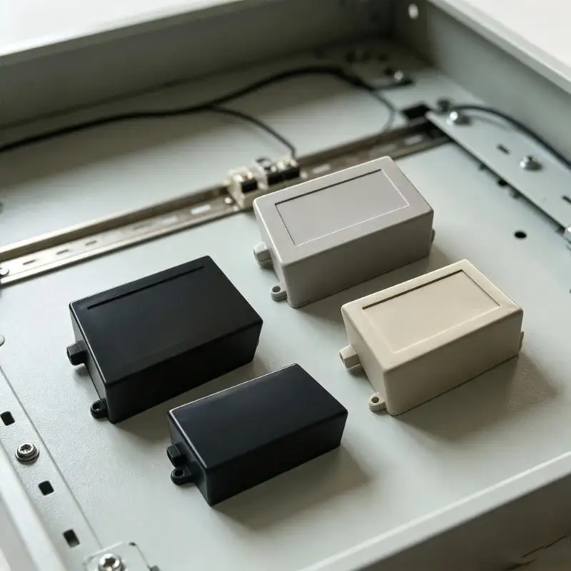 652F Electrical Wiring Box Molded ABS Housing with Mount Flanges for Wire Connection Repair, Cable Routing, and Service Work