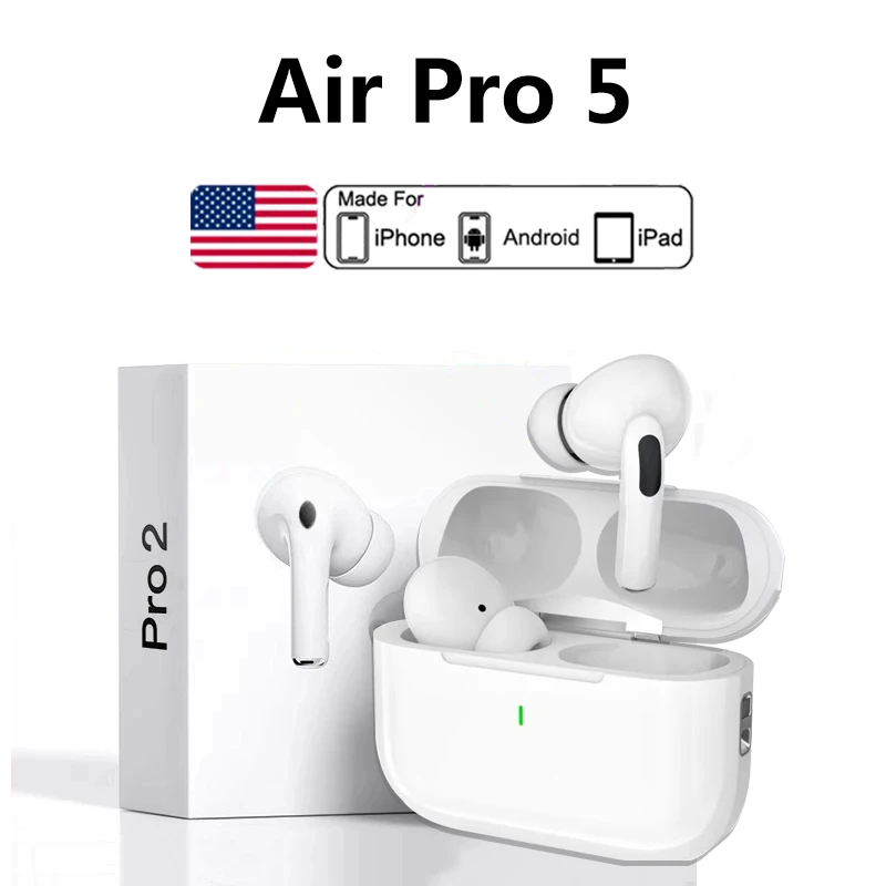 Original Air Pro 5 TWS Max Wireless Bluetooth Earphones In Ear Earbuds Noise Cancelling Pods Headset For Apple iPhone Headphone