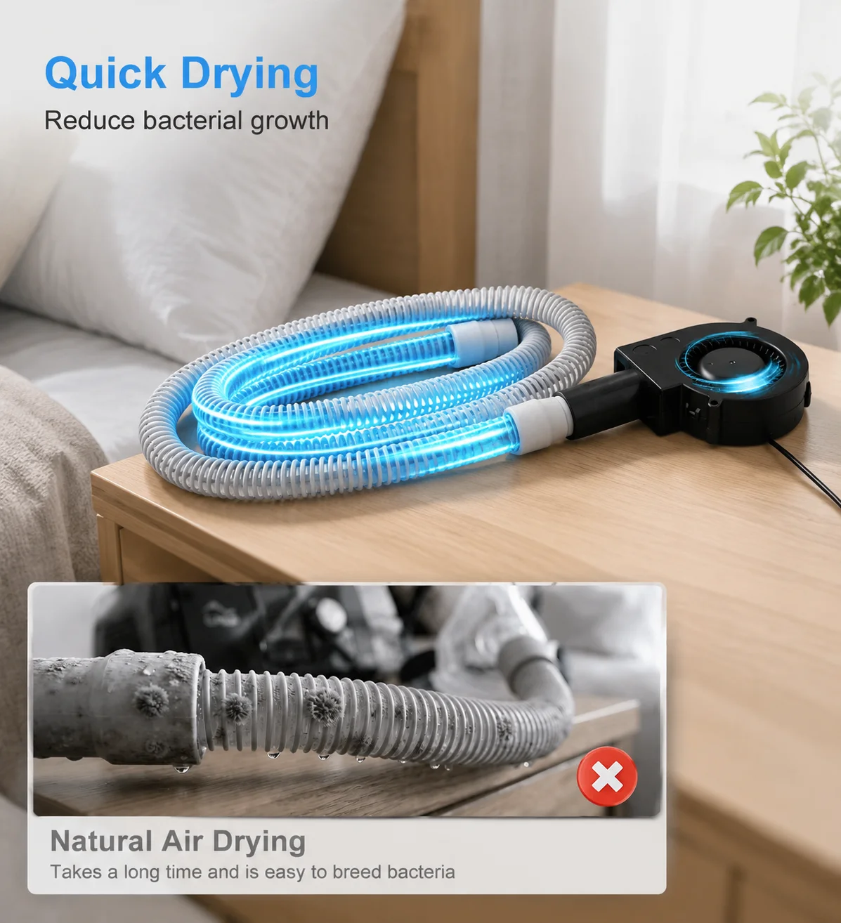 CPAP Hose Dryer for Universal 22mm Tubing, CPAP Tube Dryer CPAP Tube Cleaner Blower Fan for Airsense Tubes,  Hoses Drying Quick