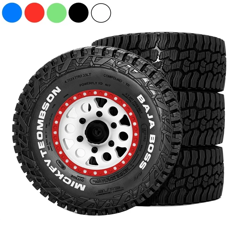 4Pcs High‑Grip Rubber 121mm Short‑Course Tire Wheel Set,12‑14‑17mm Hex for 1/8 1/10 Traxxas Slash Arrma Senton RC Off‑Road Truck