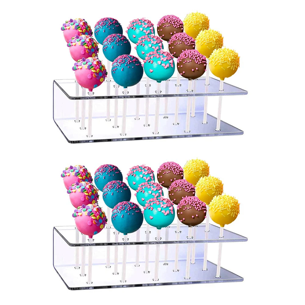 15-Cavity Clear Acrylic Lollipop Stand Holder Display Cake Bonbons Display Stand for Weddings Birthday Parties Candy Decorative