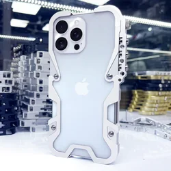Armor Screw Metal Frame Shockproof Cover For iPhone 16 pro max Aluminium Bumper Cases Heavy Duty Fundas for iPhone 16 Pro