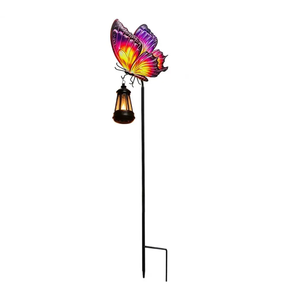 Backyard Landscape Solar Butterfly Garden Stake Lights Metal Outdoor Decorative Stakes Waterproof Led Landscape for Yard Patio