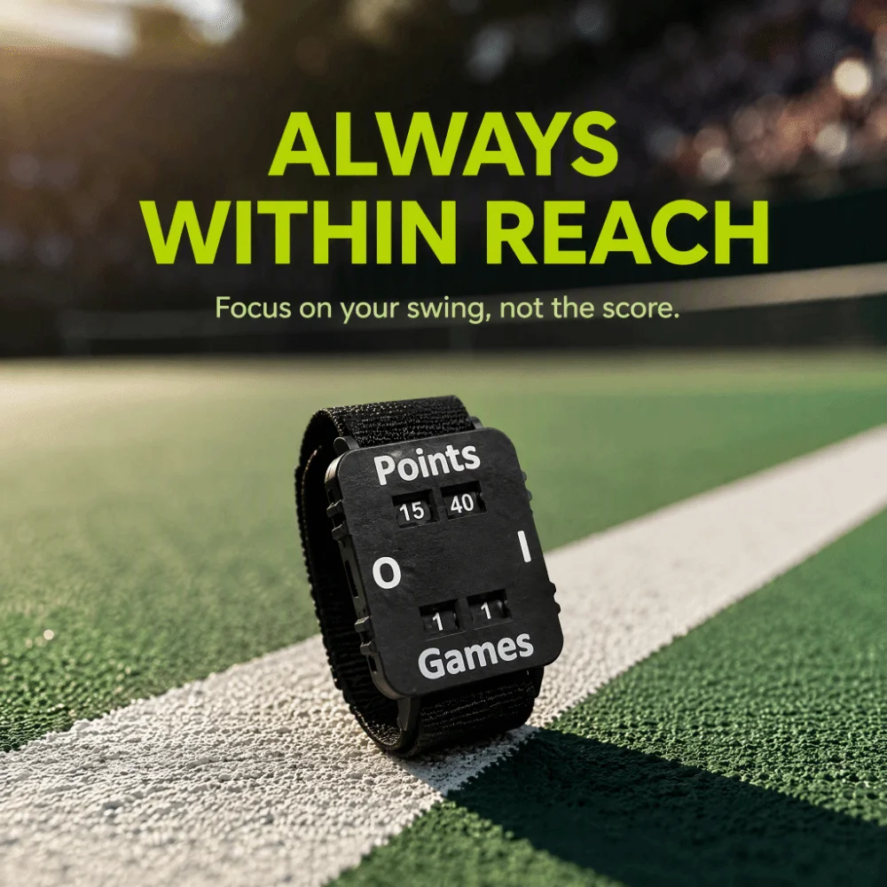 Adjustable Elastic Strap Wrist Score Counter No Battery Required Portable Match Score Tracker Lightweight Black White