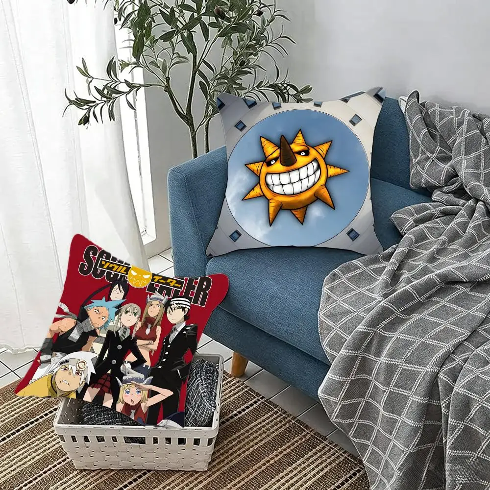 Dynamic Shonen Anime S-Soul Eater Cushion Cover Fluffy velvet Nordic style plush Living room sofa decorative