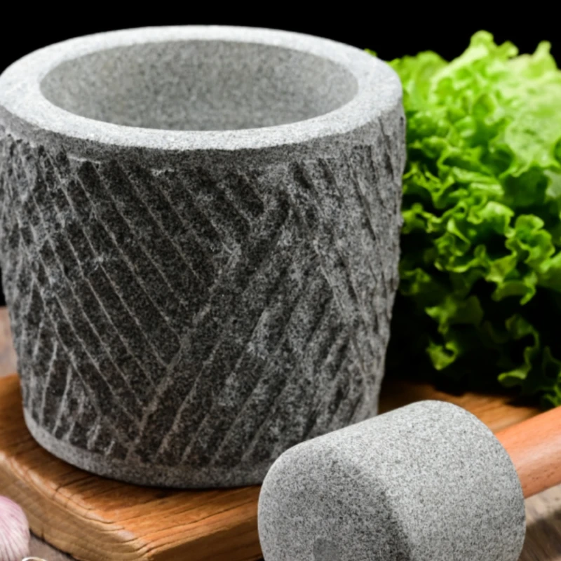 Household grinder stone mortar large hand garlic pounder stone garlic mortar