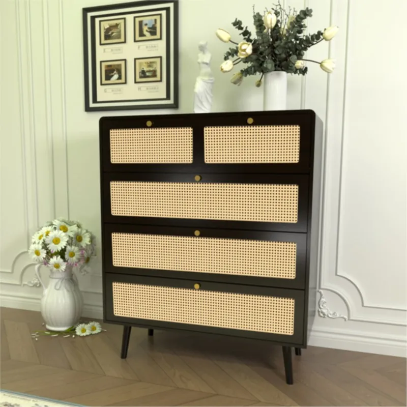 

ZK30 Wood Storage Chest Of Drawers Space Saving Cabinet Kitchen Storage Bedroom Shelf Living Room And Bedroom Furniture