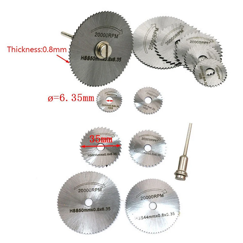 Hoja de sierra Circular HSS, amoladora eléctrica de 7 piezas, herramienta giratoria de disco de corte, adecuada para tabla compuesta de madera y plástico