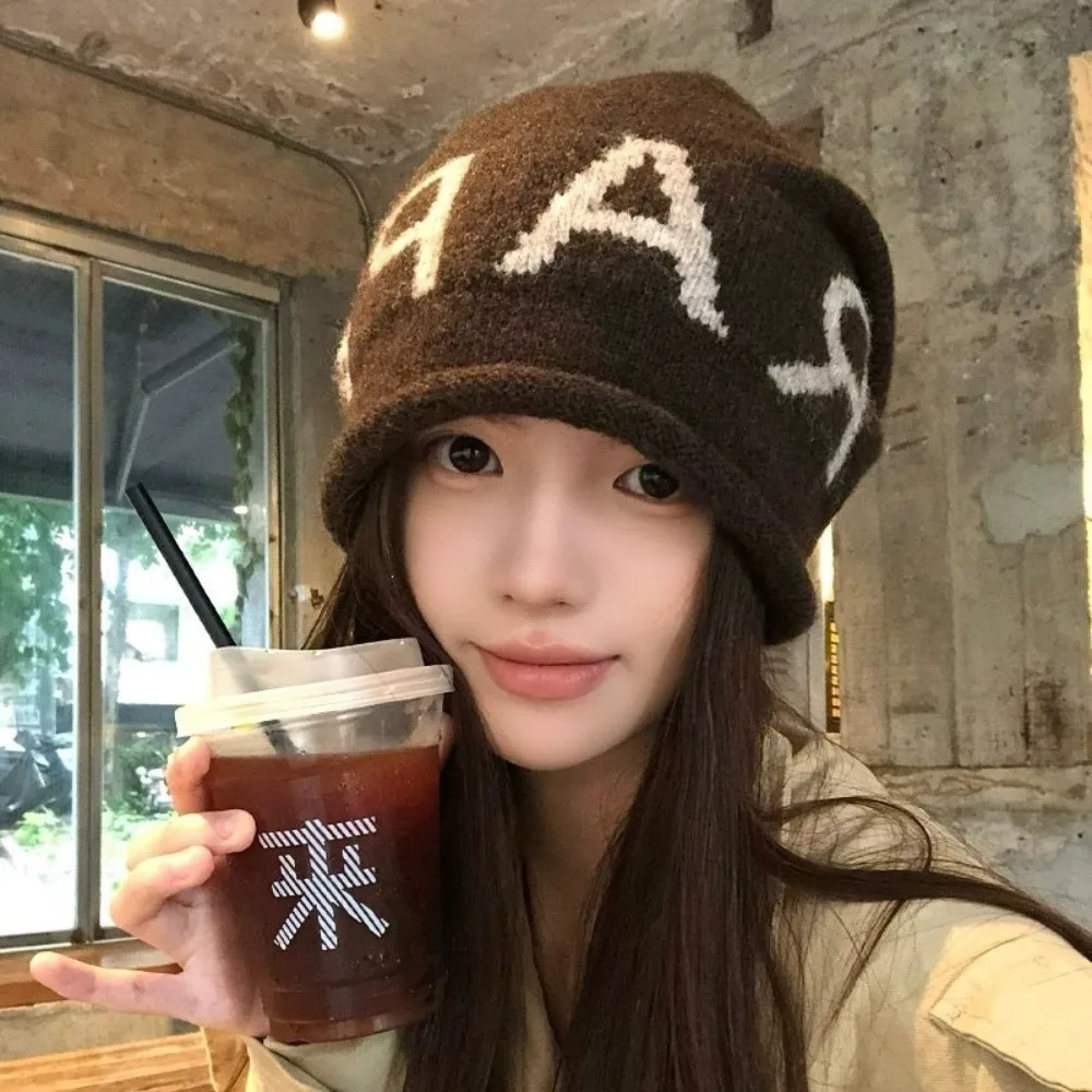 Polyester Slouchy Beanie Hat Ear Cover Design Earflap Knitted Beanie Hat 56cm To 58cm Stretch Windproof Skull Cap Cold Weather 4