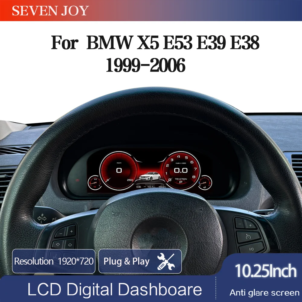 

For BMW X5 E53/E39 1999-2006 10.25”Digital Cluster Carplay Map LCD Dashboard Cockpit Virtual Instrument Plug&Play