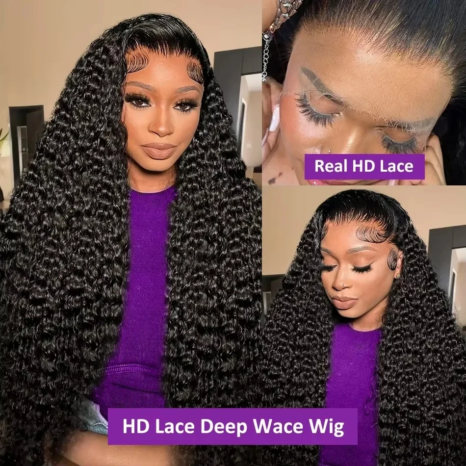 30 32 Inch Water Wave Lace Front Wig Deep Wave Human Hair Wigs Brazilian 13x6 HD Curly Lace Frontal Human Hair Wigs For Women