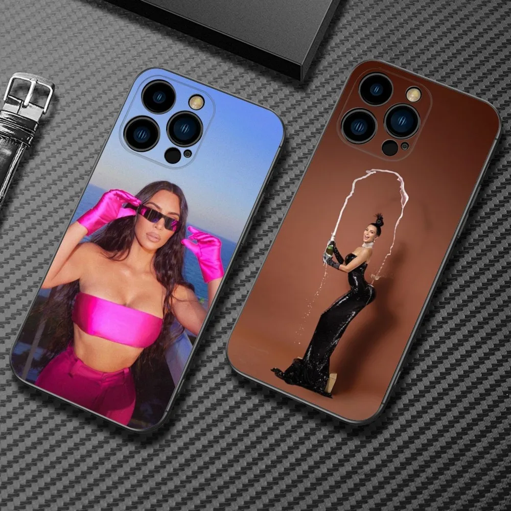 K-Kim K-KardashianS Funny Phone Case For iPhone15,14,13,12 Mini 11 Pro XR,X,XS,MAX 7,8 Plus Silicone Cover Soft Black