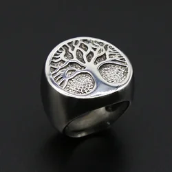 Punk Stainless Steel Tree of Life Ring Classic Men Viking Amulet Ring Fashionable Male Jewelry Dropshipping Store