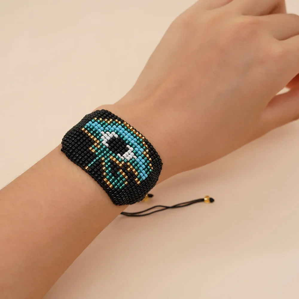 Rice Ball Bracelet  Retro  trend  personality  Hand woven  Devil's Eye  Bohemia  Adjustable  Unisex  Beaded Bracelet