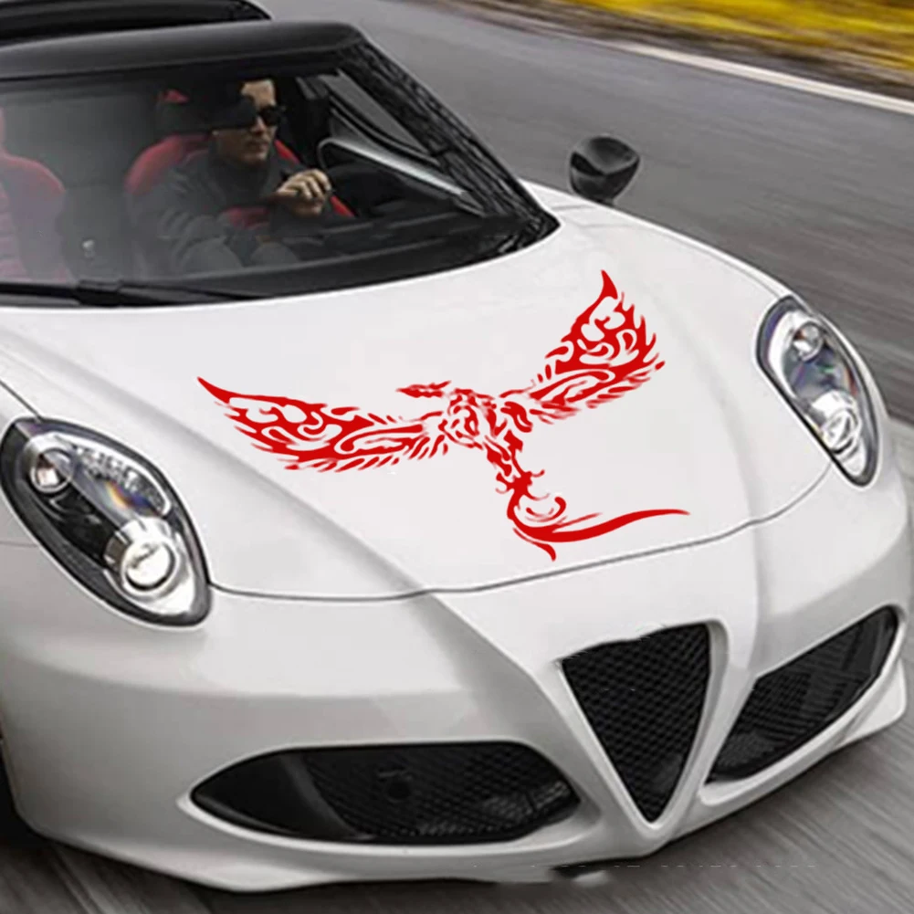 

Декоративная наклейка на капот автомобиля Phoenix, наклейка для украшения кузова автомобиля, самоклеящаяся декоративная наклейка для спортивных автомобилей, внедорожников, красная