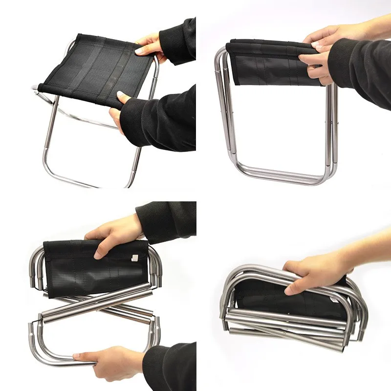 Portable Folding Fishing Chair Picnic Camping Stool Folding Small Stool Outdoor Aluminiun Alloy Fishing Chair