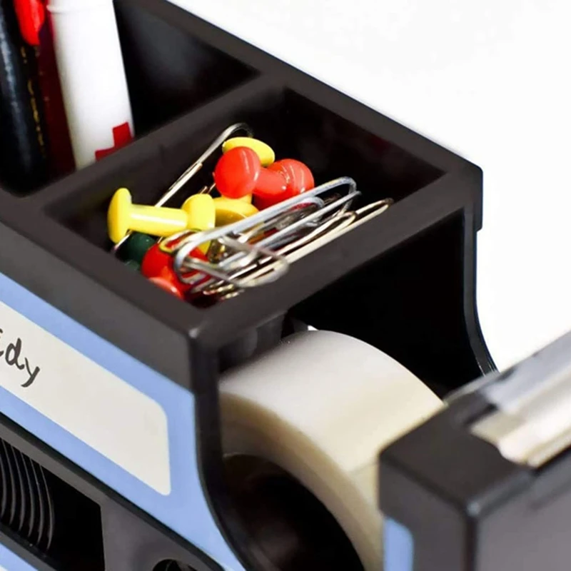 Dispensador de cinta con soporte para bolígrafo, dispensador de cinta de casete Retro, suministros de oficina Retro, dispensador de cinta lindo divertido