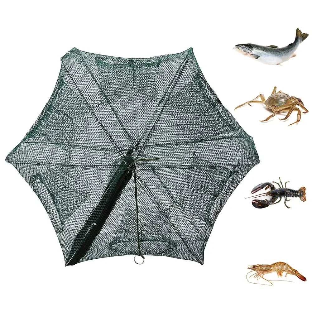 Cast Dip Cage for Fish, Shrimp, Minnow, Crayfish, Crab Baits,Fishing Net, Foldable Crab Trap with Zipper, 6/8 Holes