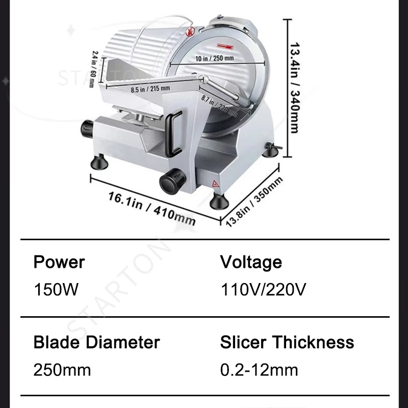 Stainless Steel Electric Meat Slicer Frozen Mutton Lamb Rolls Beef Cutter 10inch Vegetable Cutting Machine