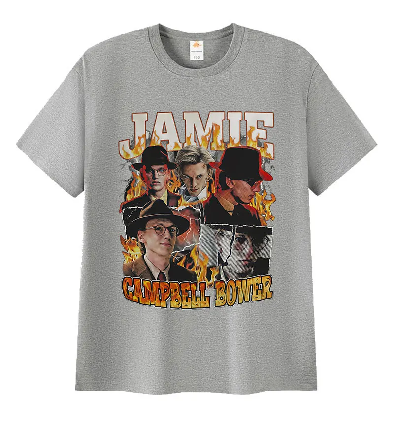 Actors Jamie Campbell Bower Graphic T Shirt Women Men's Retro Fashion Oversized Cotton T-shirt Classic Gothic Clothing Tshirts