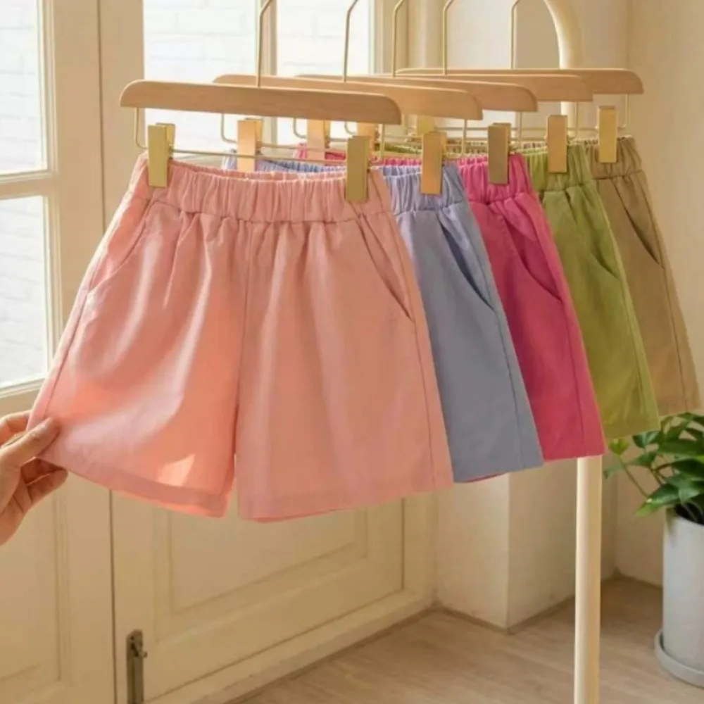 

Summer Boys Kids Shorts Versatile Candy Color Thin Breathable Girls Casual Pants 1-10Y Children's Toddler Loose Beach Shorts