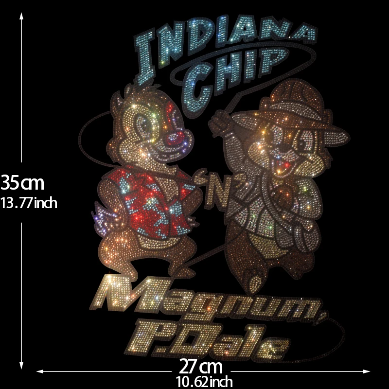 High-quality rhinestone and rhinestone cartoon patterns are ironed on sweaters, T-shirts, hoodies and denim jackets