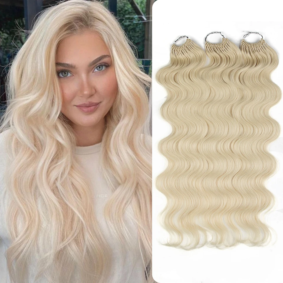 

22Inch Body Wave Crochet Hair Goddess Braids Natural Wavy Hair Ombre Blonde Hair Extensions Synthetic Cosplay Hair For Women