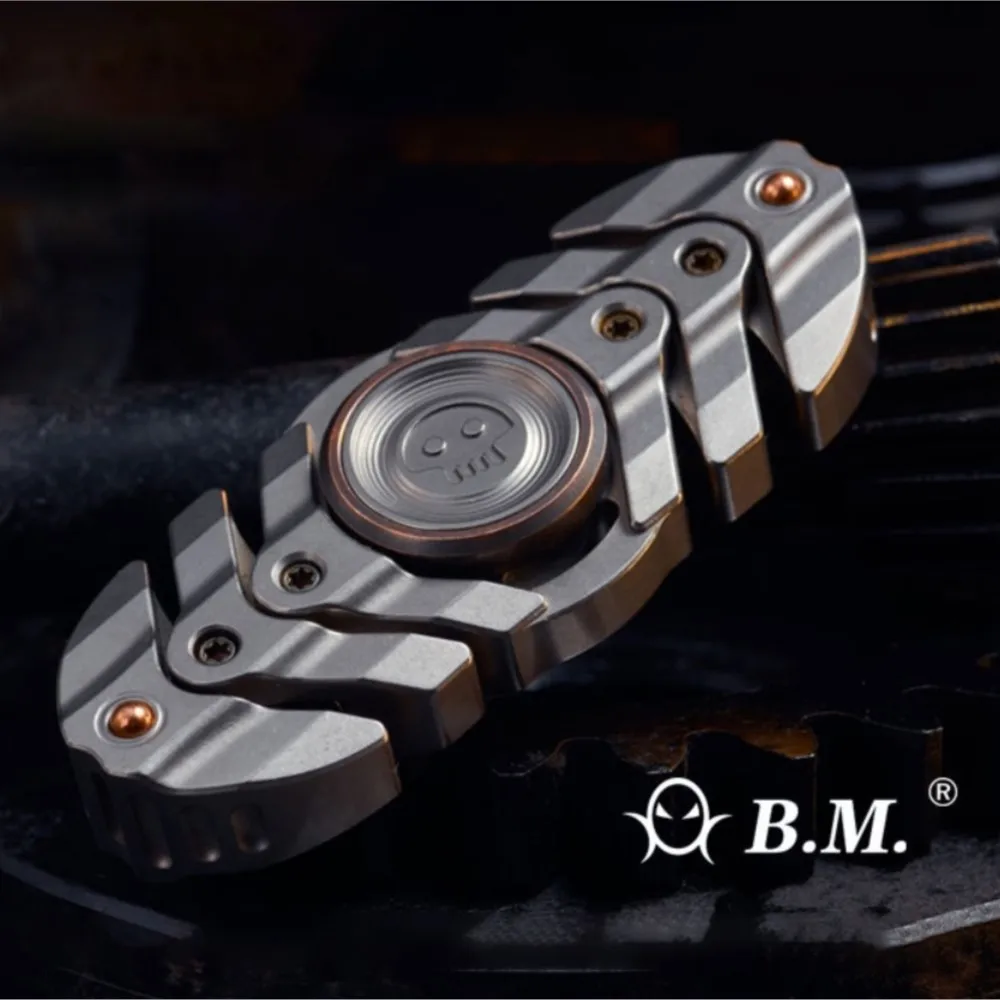 Black Mirror Design EDC Fishbone Fidget Spinner Stress Relief Toy Metal Fidget Toys Adults Office Desk Anxiety Relief Gadgets