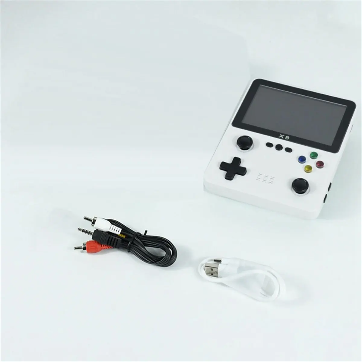 as62-x8-レトロゲームコンソール-4インチipsスクリーン-携帯ゲームプレーヤー-10種類のシミュレーター搭載-ビデオゲームコンソール-sfc-gbc-gba対応-ホワイト