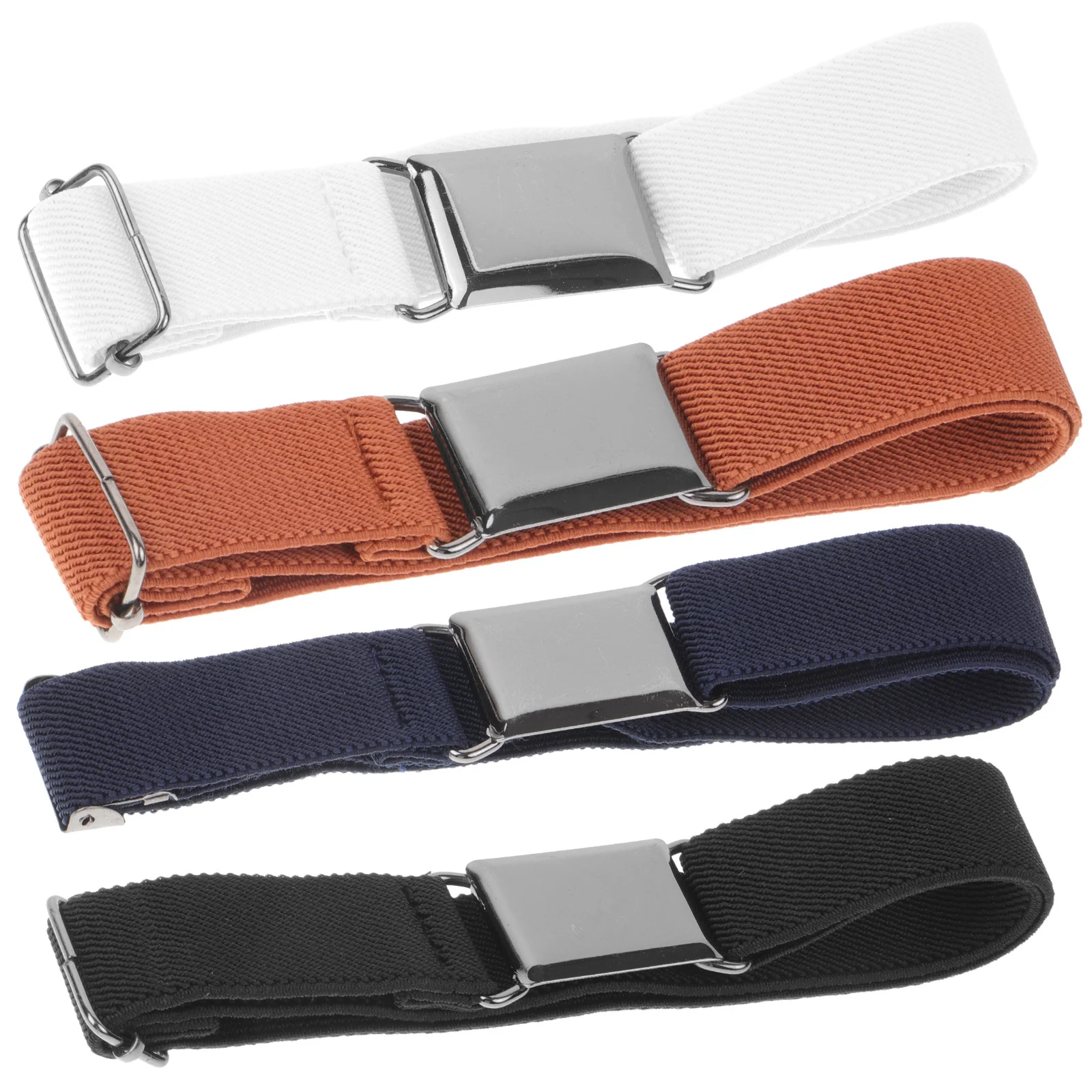 

4pcs Stretchy Waist Belts Elastic Pant Belt For Jean Dress Lightweight Daily Wear Fashion Accessory