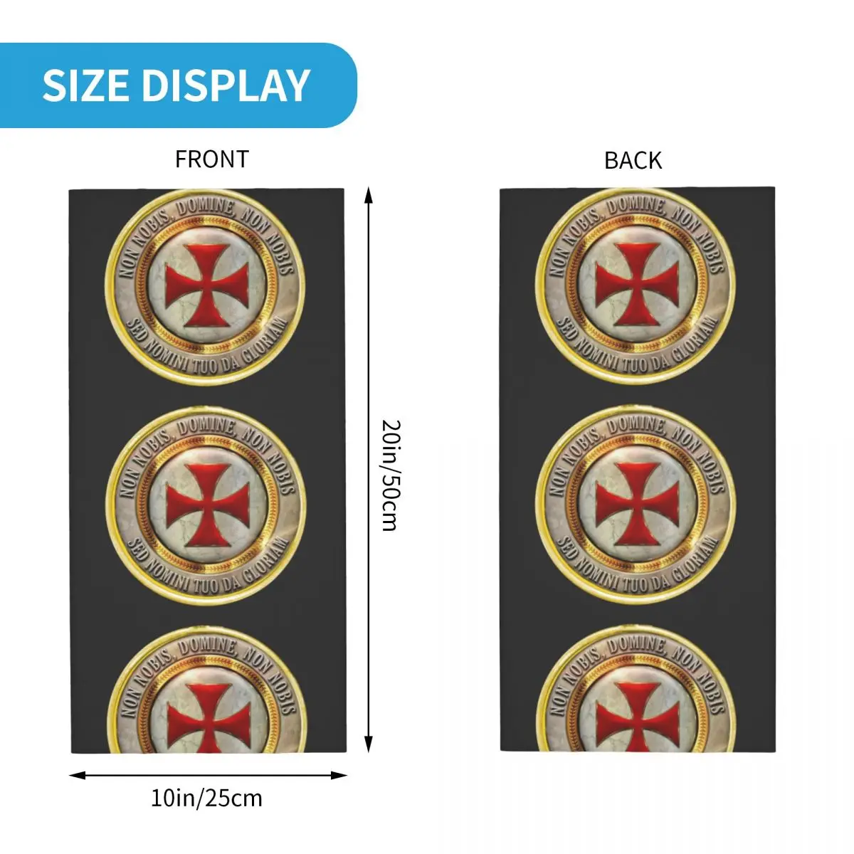 Medieval Symbol Templar Cross Bandana Neck Gaiter for Ski Cycling Women Men Wrap Scarf Knights Templar Masonic Balaclava Warmer