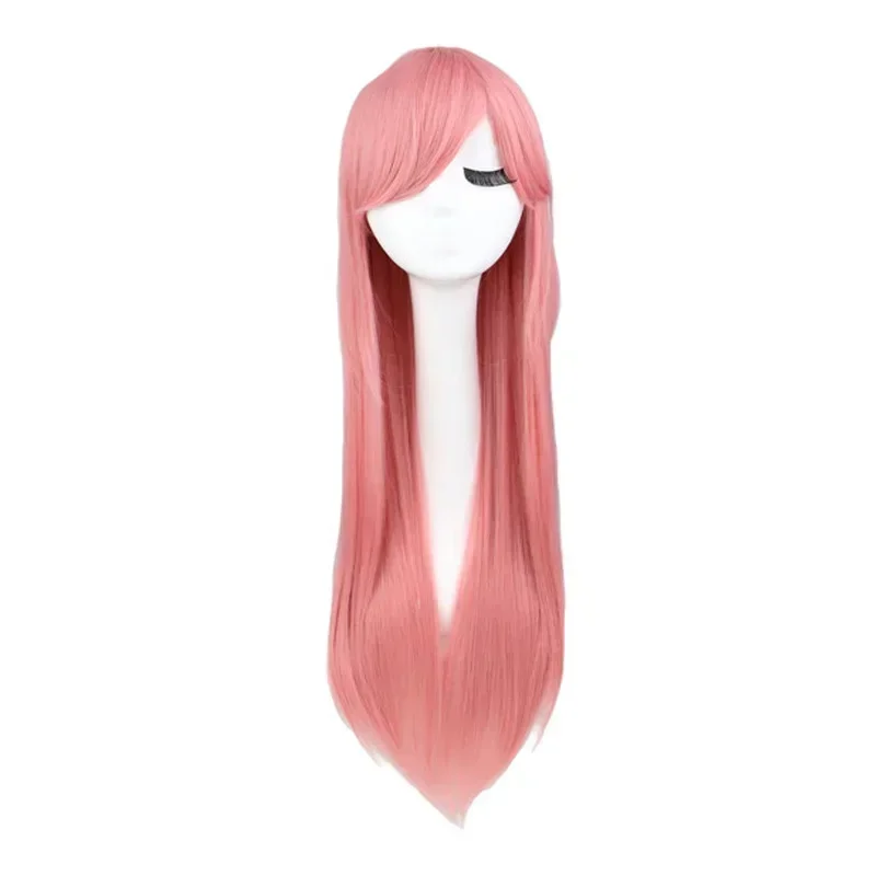 QQXCAIW 80cm Long Straight Cosplay Wig Women Anime Costume Party Black Red Ombre Heat Resistant Synthetic Hair Wigs