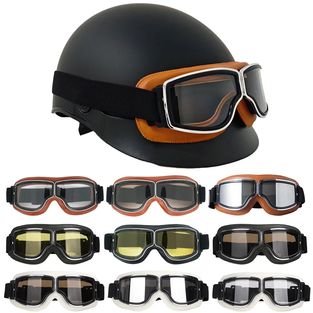 Plated Steel Rim Goggles Outdoor Ski Motocross For Glasses Wearers Anti‑Scratch Adjustable Strap Durable Safety Eyewear