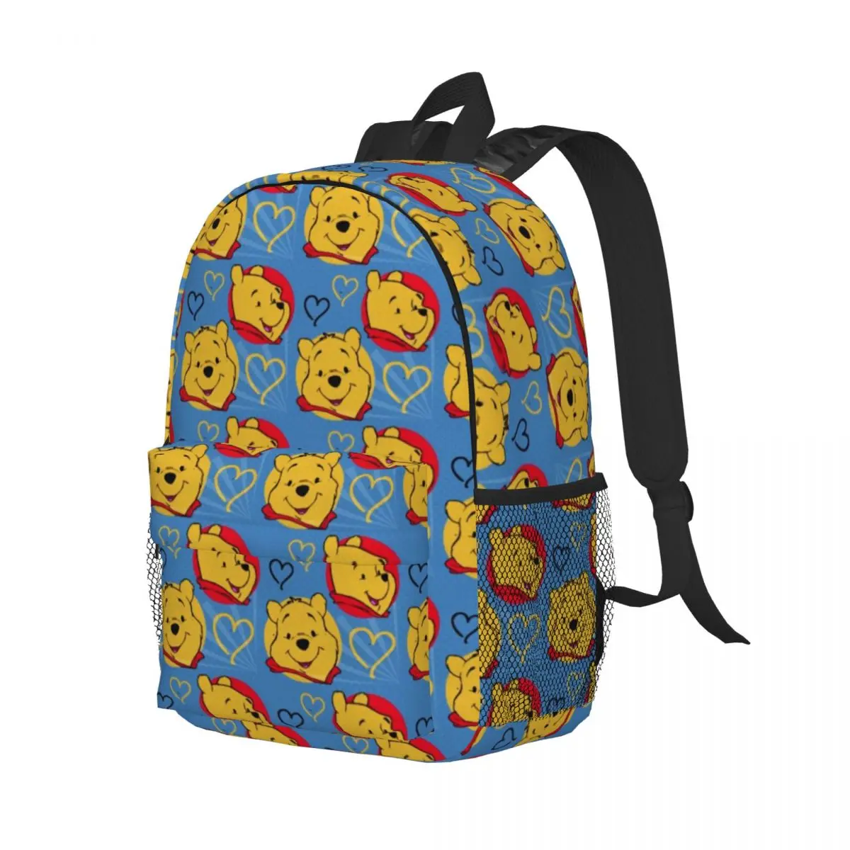 Pooh Bear 15-Inch Waterproof Backpack - Lightweight Travel Bag with Multiple Pockets for Organization