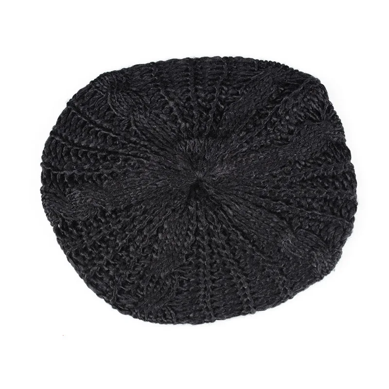 New Fried Dough Twists Big Bud Knitted Hat Windproof and Cold proof Women\'s Woolen Berets in Autumn and Winter