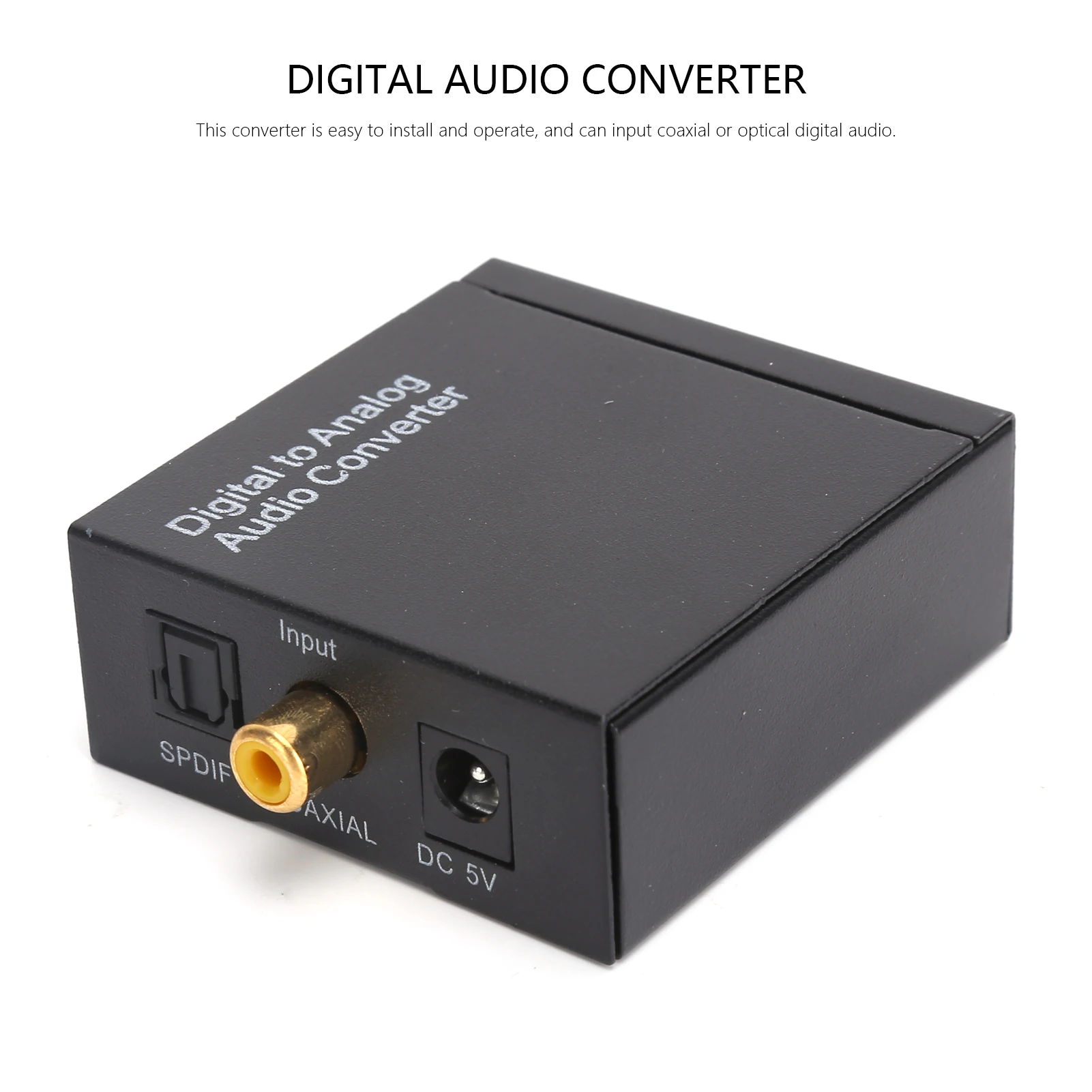 Digital Optical Coaxial to Left/Right Channel Decoder Amplifier Stereo 3.5mm Audio to Analog Converter