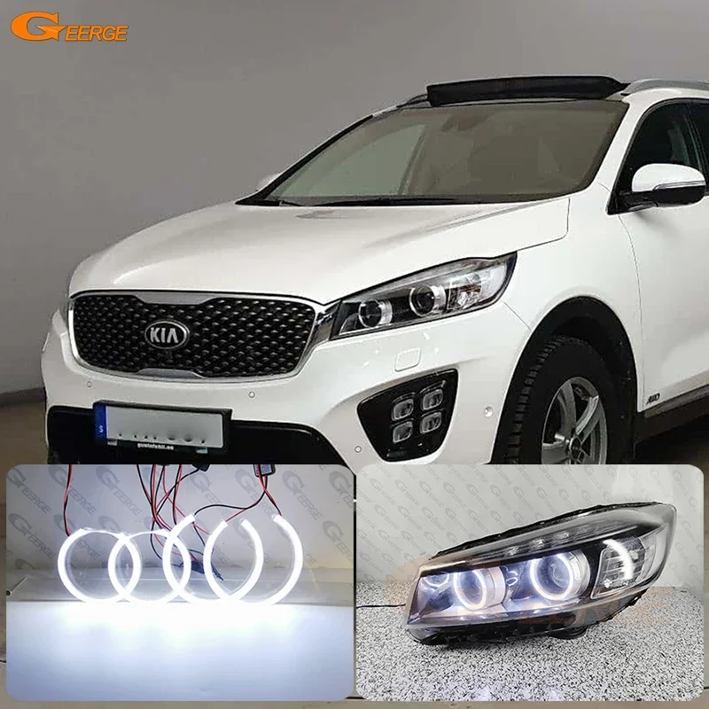 For Kia Sorento UM 2015 2016 2017 2018 Day Light Excellent Ultra Bright COB Led Angel Eyes Halo Rings