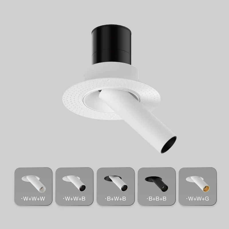 XRZLux 8W Dimmable COB LED Ceiling Downlight Adjustable Rotatable Anti-Glare Trimless LED Spotlight for Indoor Use ETL Approved