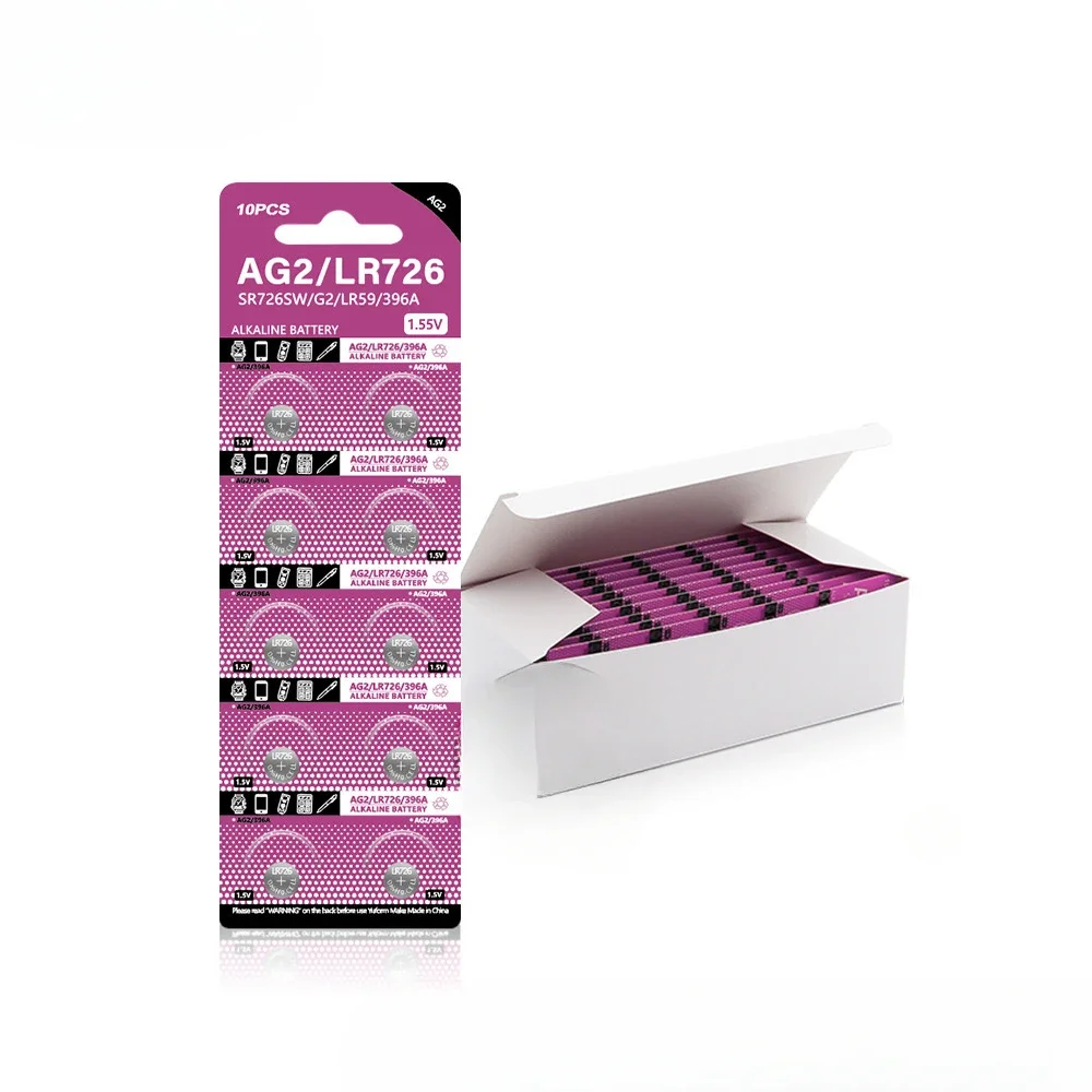 

AG2 LR726 Zinc-manganese Dioxide Battery 1.55V Alkaline Watch Battery, 396 Electronic Toys Remote Cell Coin Batteries Battery