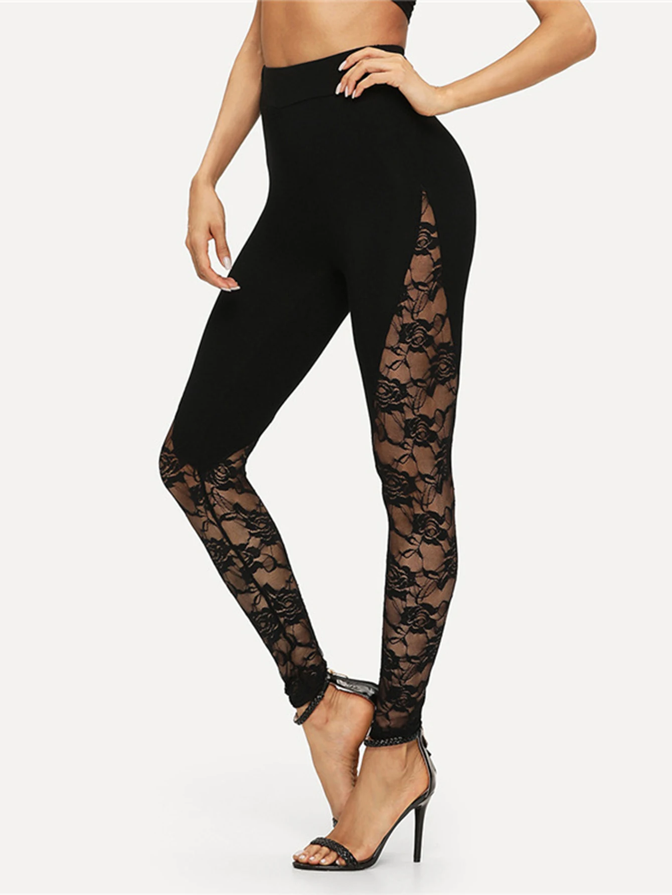 Legging skinny a vita alta da donna Autunno Comodo jacquard Tinta unita Pantaloni sportivi alla caviglia Moda semplice