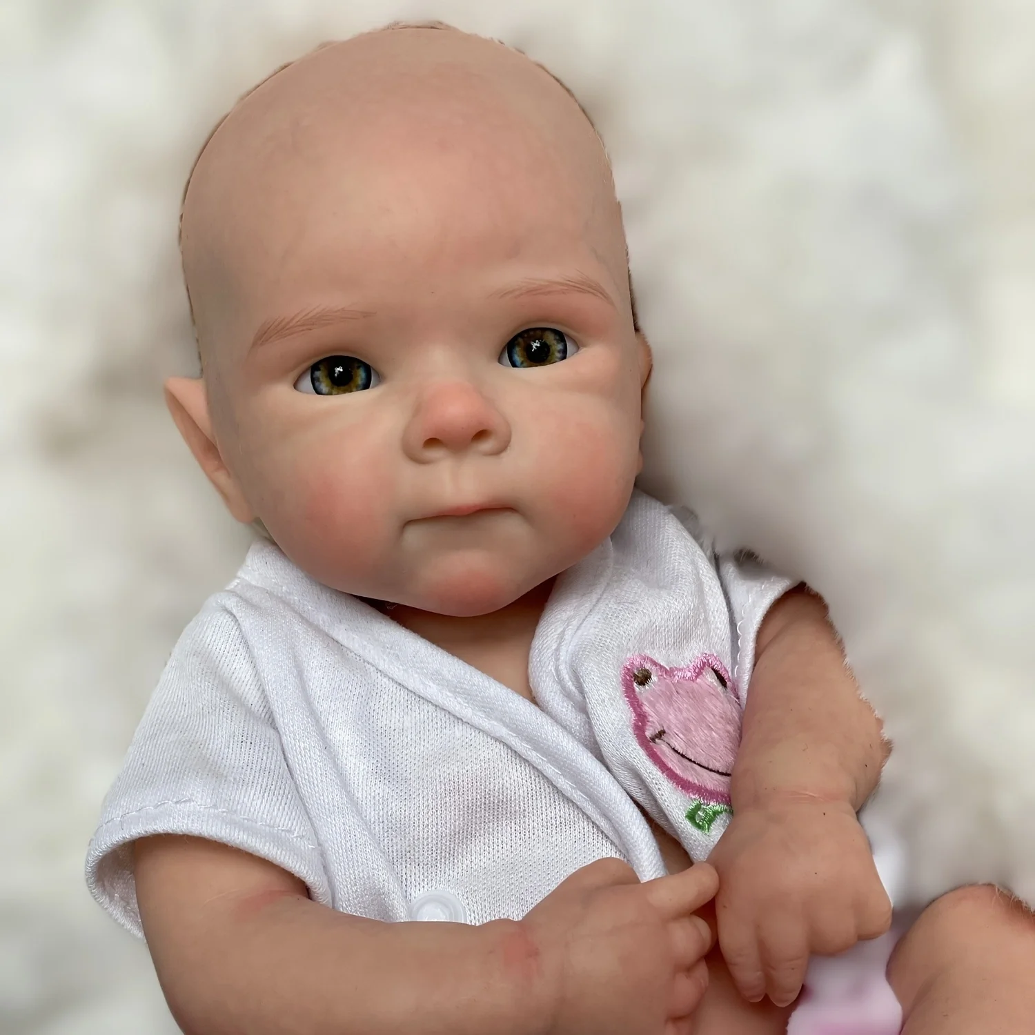Can Open Mouth 13Inch Bettie Silicone Reborn Girl Doll With Painted Bald Handmade Waterproof Bebe Reborn Doll For Children's Toy