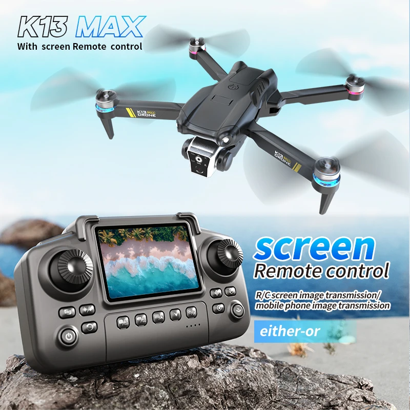 K13MAX Drone Professinal RC 8K HD Camera WIFI FPV Height Hold Gesture Photography Foldable Quadcopter Screen Remote Control Toys
