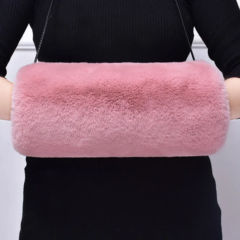 Winter thickened imitation Rex rabbit hair hand warmer plush hand warmer glove imitation fur warm hands close hands warm sleeves
